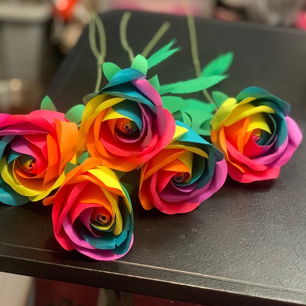 Rainbow Rose Etsy