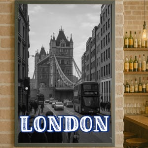 London City Black and White Digital Print | London Wall Art | Travel Photography Download | UK Cityscape Poster | Instant Download