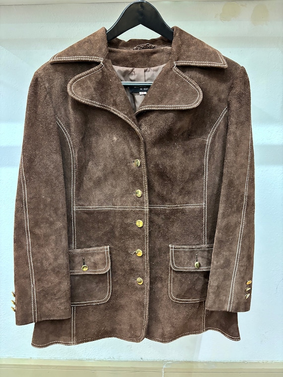 brown vintage suede jacket Gem