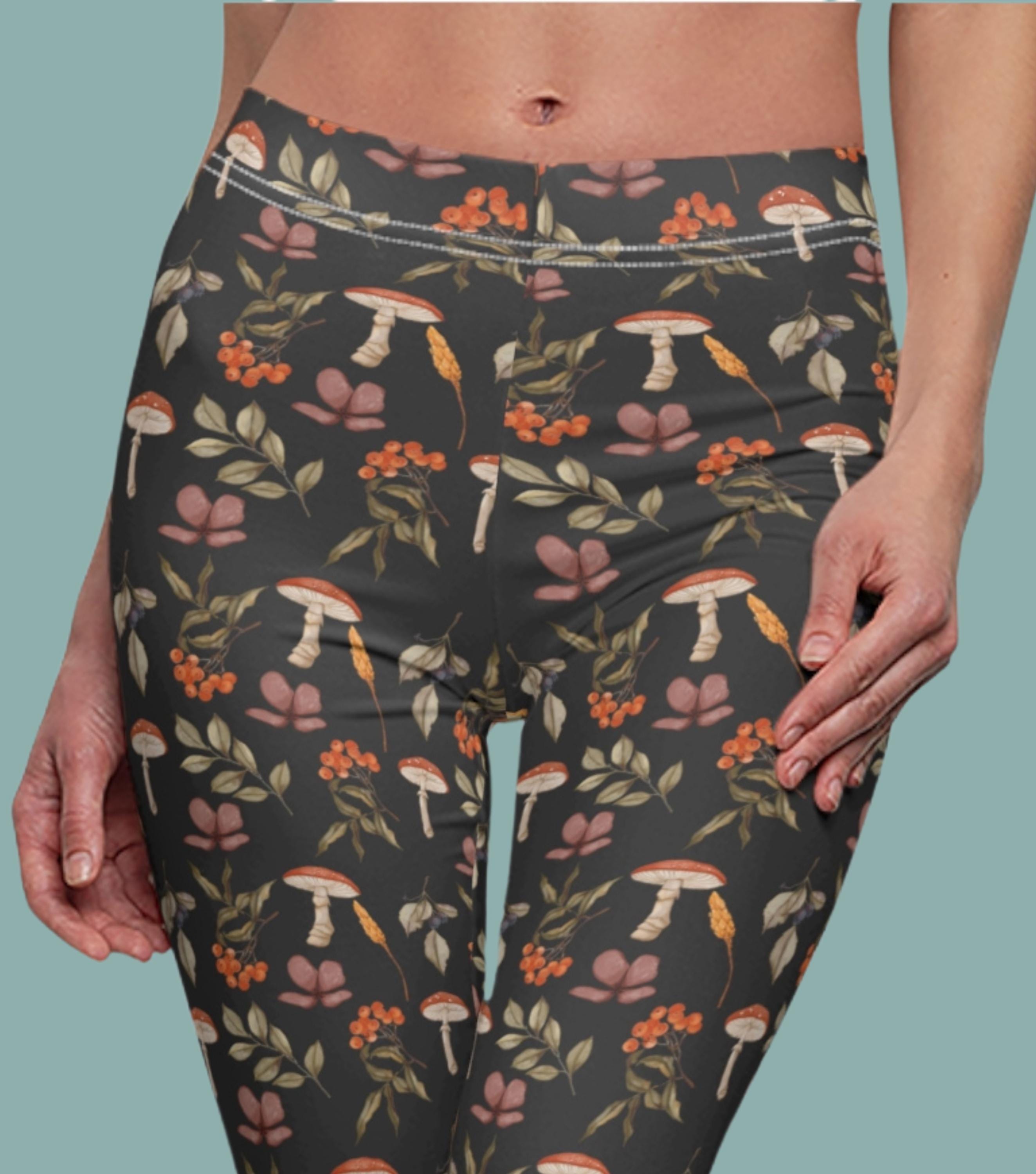 Mushroom Red Dot Print Pattern Women Leggings