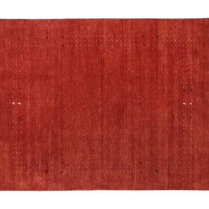 Handloom Bordered Gabbeh - Rust Color Wool Rug Handwoven, hand knotted high pile Rug, traditional weave Rug Bohemian Rug ! Custom Rugs