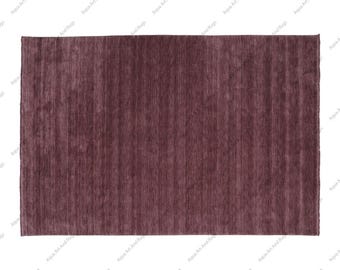 Handgeweven effen donkerpaarse franjes 5x8|6x9|8x10|8x11|9x12|10x13|10x14|12x15 vloerkleed handgetuft luxe wollen tapijt, ultrachique handgeweven vloerkleed