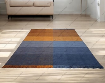 Tappeto Kilim Aberdeen loom - Tappeto Kilim in lana di colore arancione tessuto a mano, tappeto Kilim Jute, tappeto Flatweave, tappeto Boho, tappeto indiano Durrie! Tappeto personalizzato