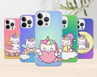 Baby Unicorn Phone Case Girly Unicorns Cover fit for iPhone 15 Pro Max, 14 Plus, 13, 12, 11, XR, XS & Samsung S23, S22, A54, A53, Pixel 8, 7