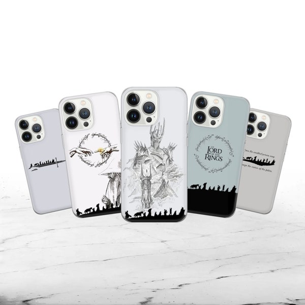 Lord of Phone Case Rings LOTR Cover apta para iPhone 15 Pro Max, 14 Plus, 13, 12, 11, XR, XS y Samsung S23, S22, A54, A53, Pixel 8, 7