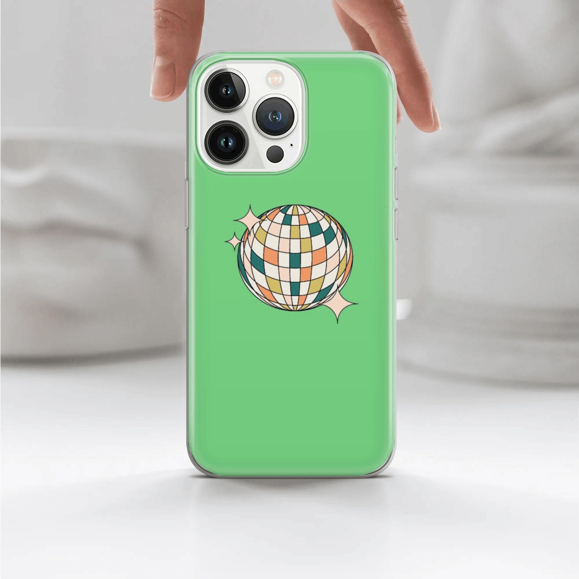 Disco Ball Phone Case Hanging Ball Cover Fit for iPhone 15 Pro Max, 14