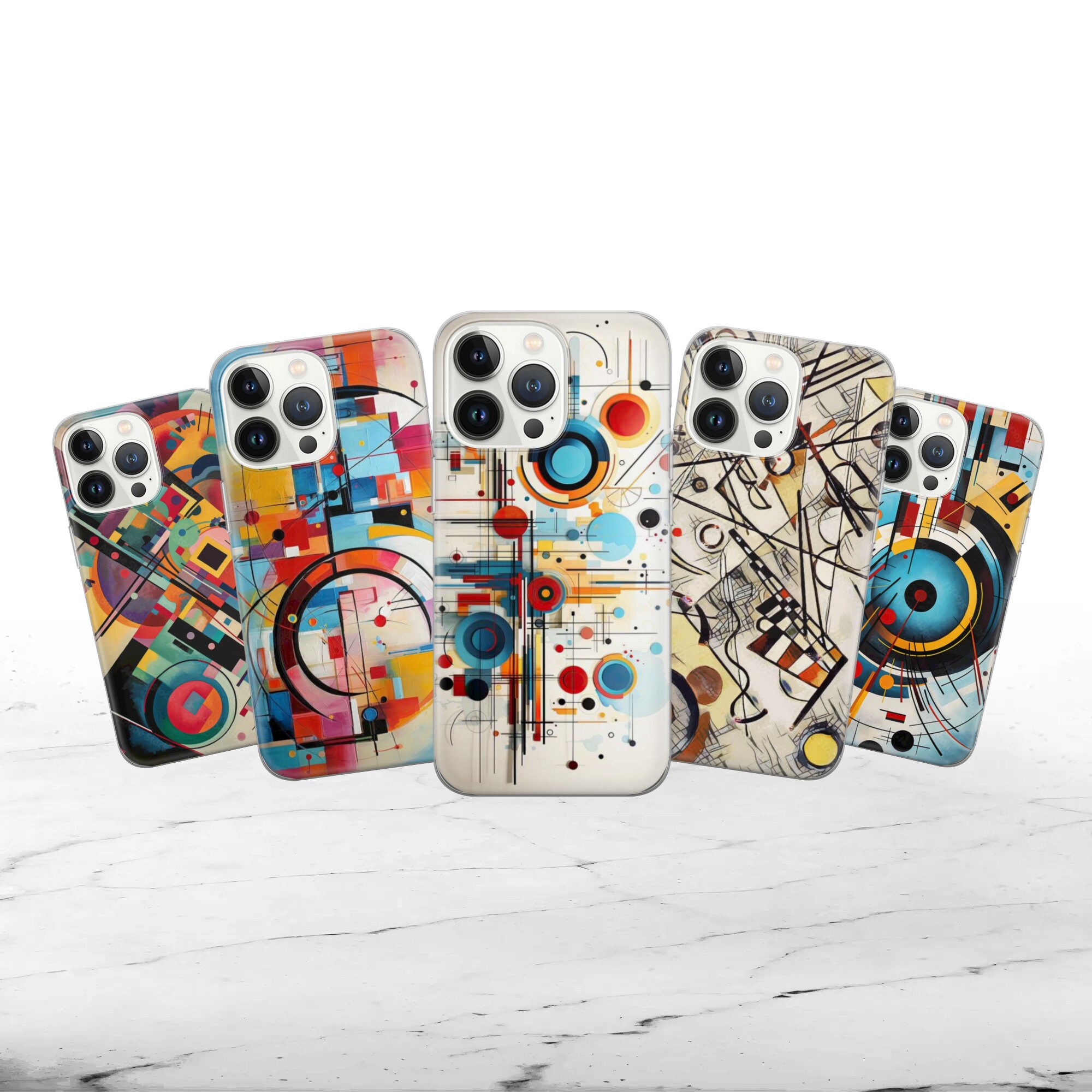 Kandinsky Art Phone Case Circle Art Cover Fit for iPhone 15 Pro Max, 14