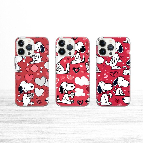 Puppy Love Phone Case Romance Cover fit for iPhone 15 Pro Max, 14 Plus, 13, 12, 11, XR, XS & Samsung S23, S22, A54, A53, Pixel 8, 7