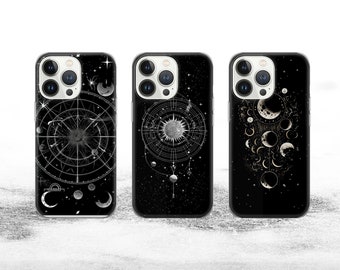 Astrology Phone Case Lunar Cover for iPhone 15 14 13 12, Samsung S23 S22 A74 A54 A14, Pixel 8 Pro 7A