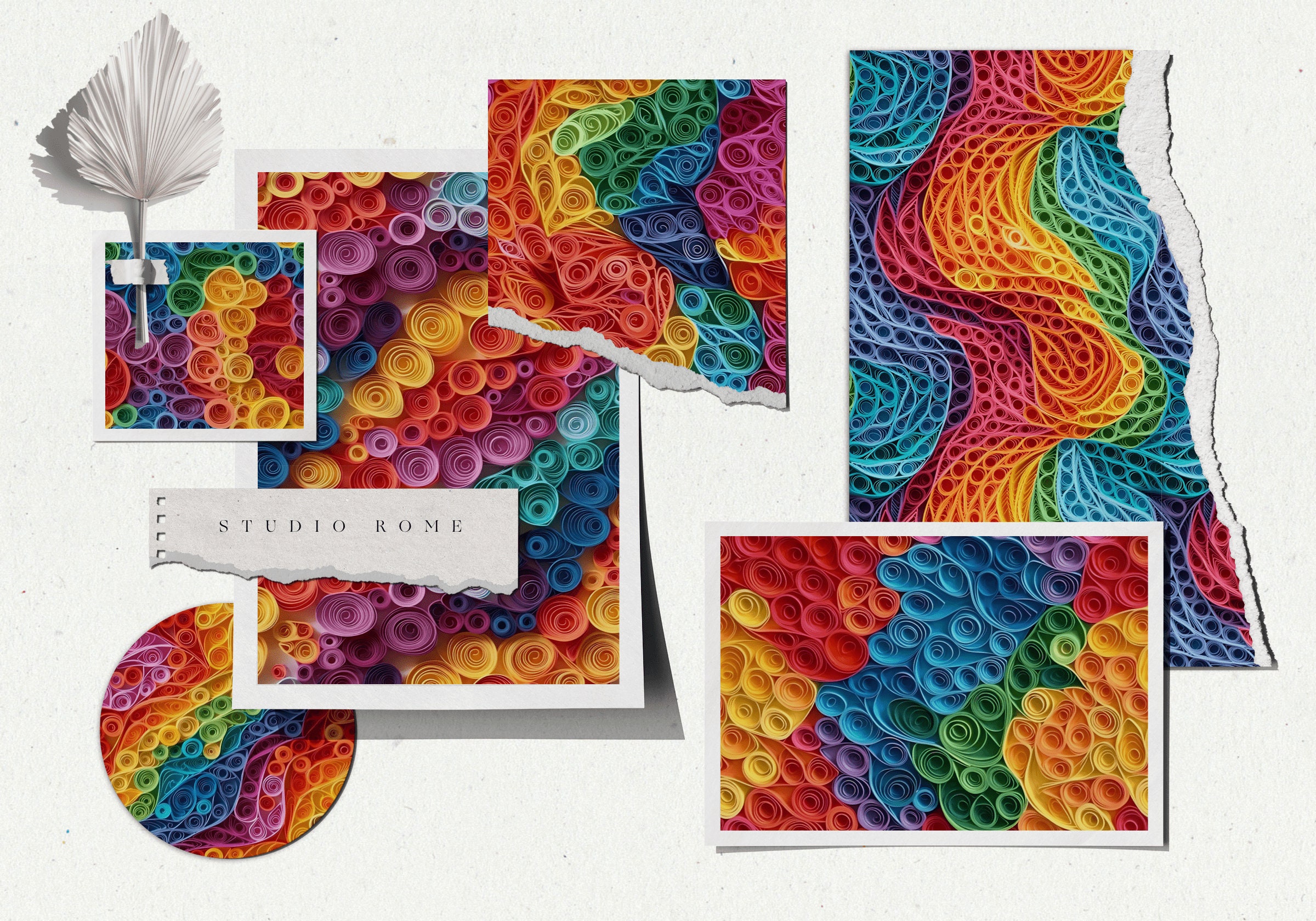 Rainbow Paper Quilling Background Rainbow Background Paper Quilling