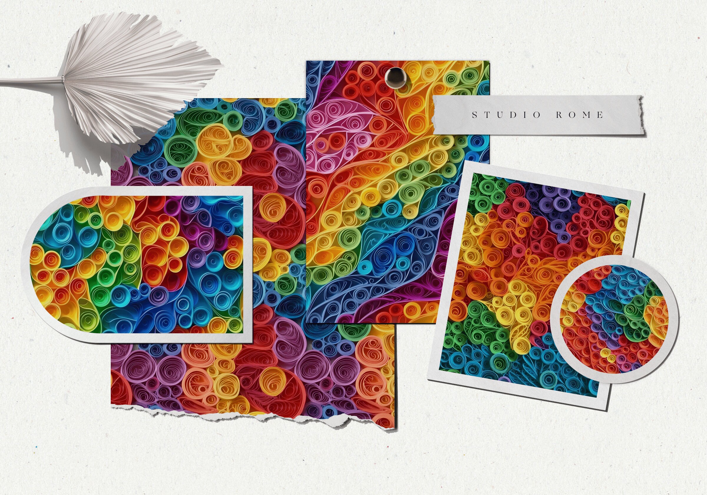 Rainbow Paper Quilling Background Rainbow Background Paper Quilling