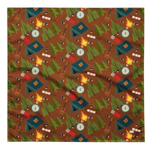 Campfire Bandana Forest Lover Gift for Summer Camp Woods Bandana