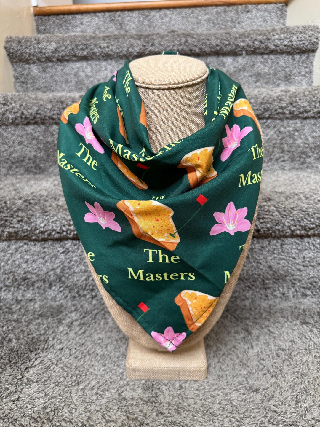 All Things Masters Bandana, Green Pimento Cheese Scarf, Azalea