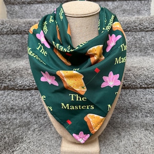All Things Masters Bandana, Green Pimento Cheese Scarf, Azalea Accessory, Spring Golf Bandana