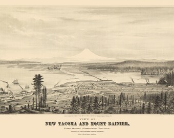 Map of Tacoma WA 1878 High Resolution Digital Download