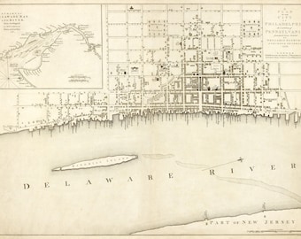 Map of Philadelphia PA 1776 High Resolution Digital Download