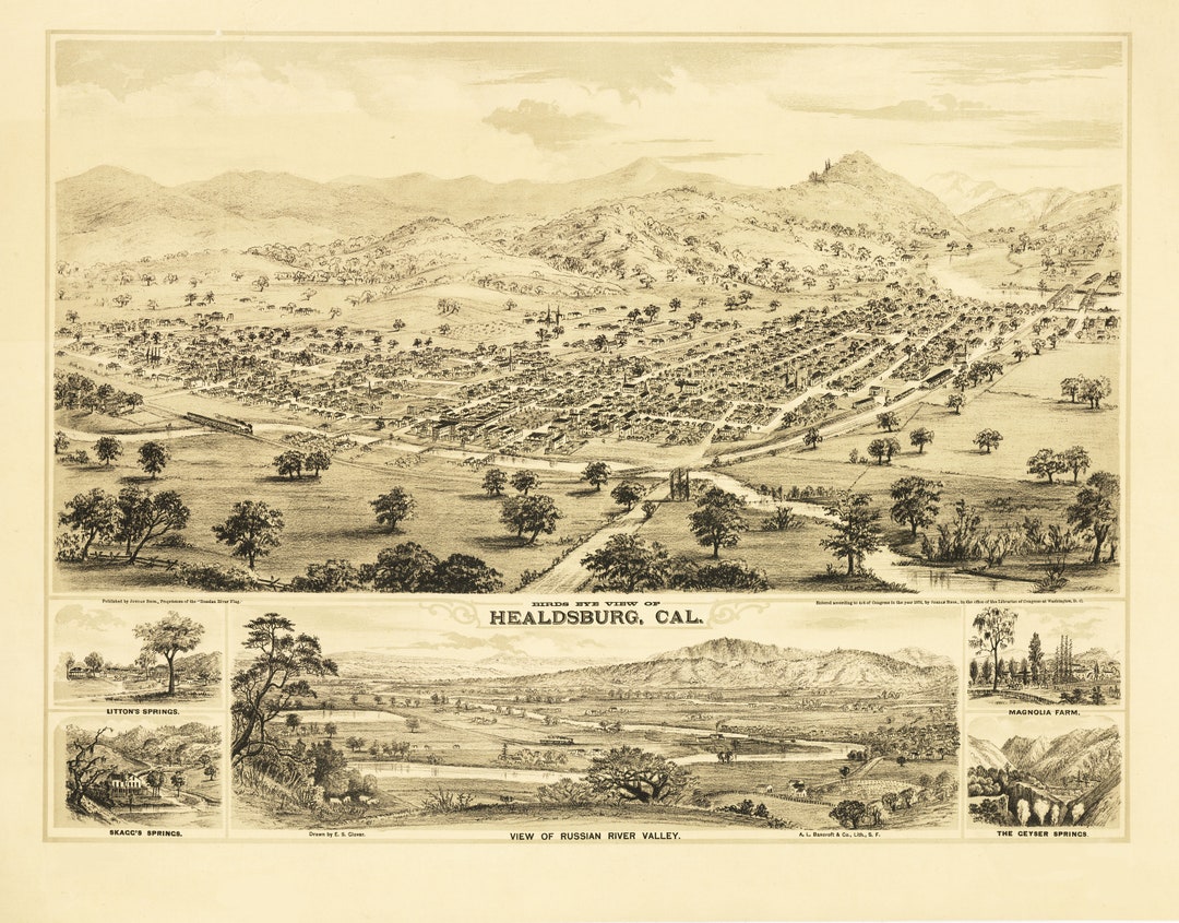 Healdsburg CA 1876 High Resolution Digital Download - Etsy