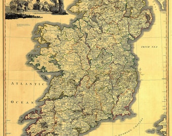 Map of Ireland 1797 High Resolution Digital Download