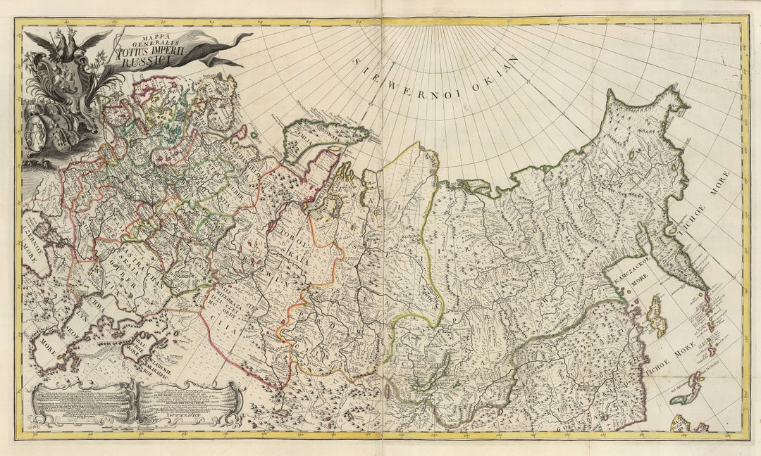 Map of Russia 1745 High Resolution Digital Download - Etsy
