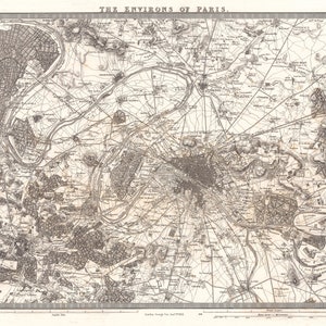 Map of Paris 1871 High Resolution Digital Download