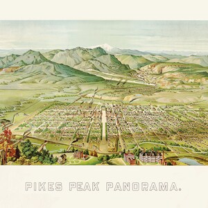 Pikes Peak CO 1890 High Resolution Digital Download