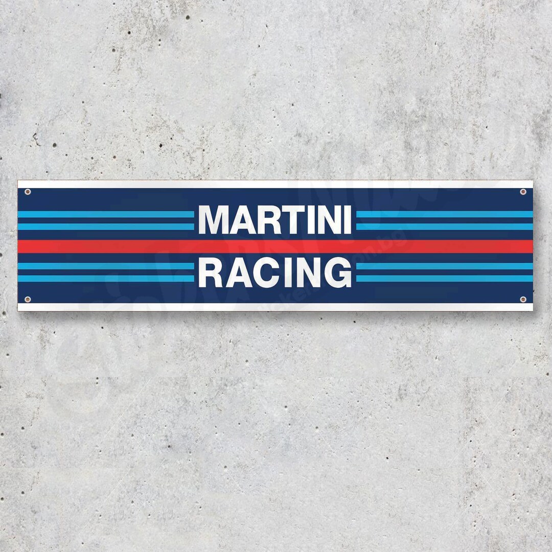 Martini Racing Vinyl Banner Garage Sign Decoration Workspace Bike