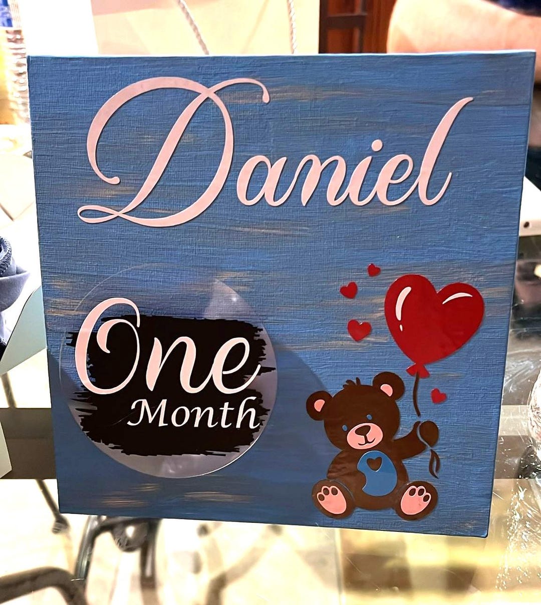 Baby Gift Monthly Milestone With Interchangeable Months, Personalized ...
