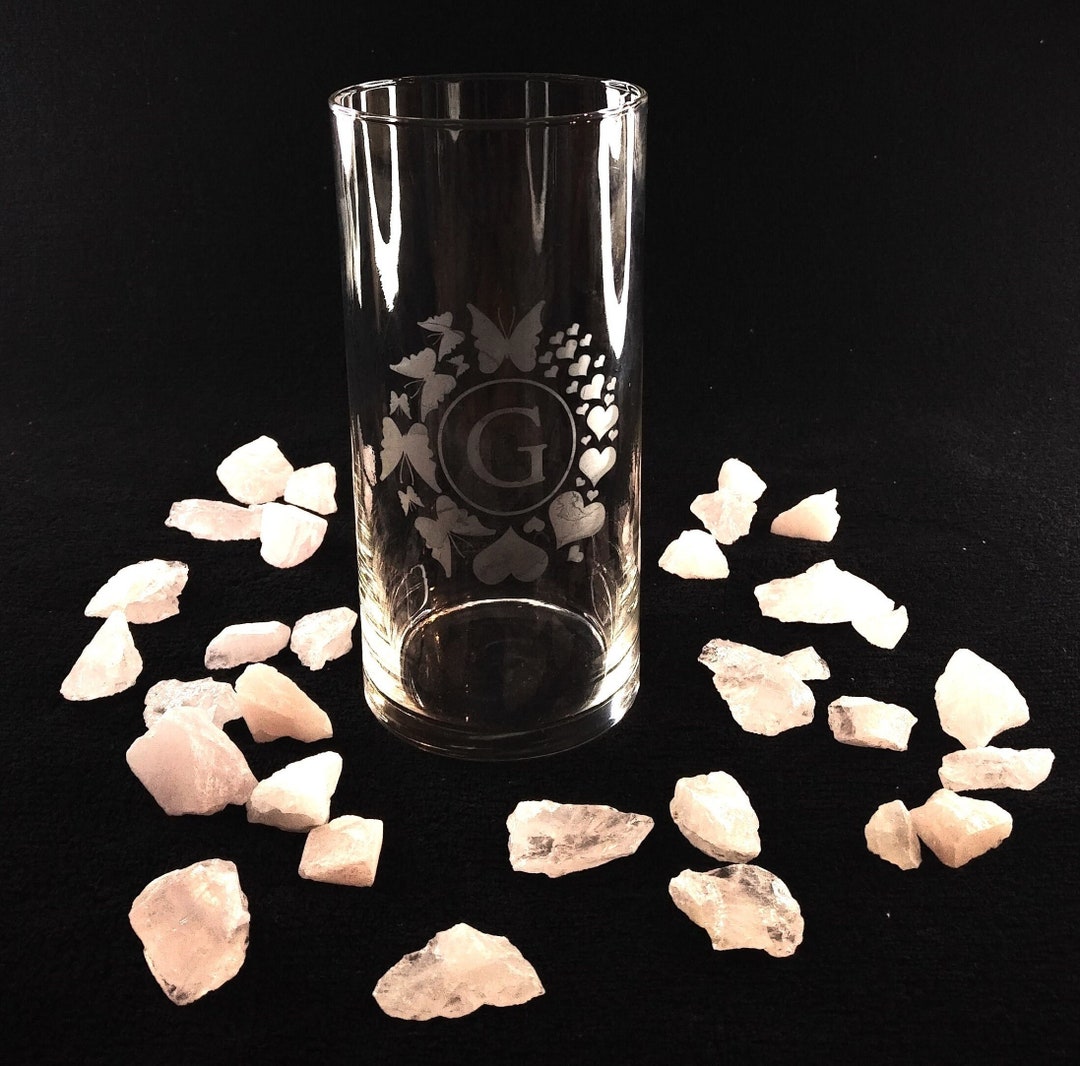 Custom Etched Glass Vase 7.25 Glass Vase Personalized Etsy