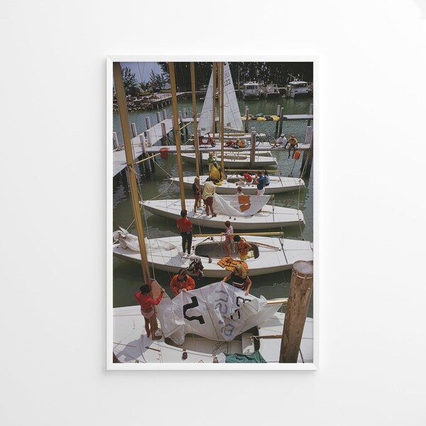 Slim Aarons Freeport Yachts Bahamas Print Poster, Vintage Print, Photography Prints, High Society Photo Print, Museum Quality Photo Print