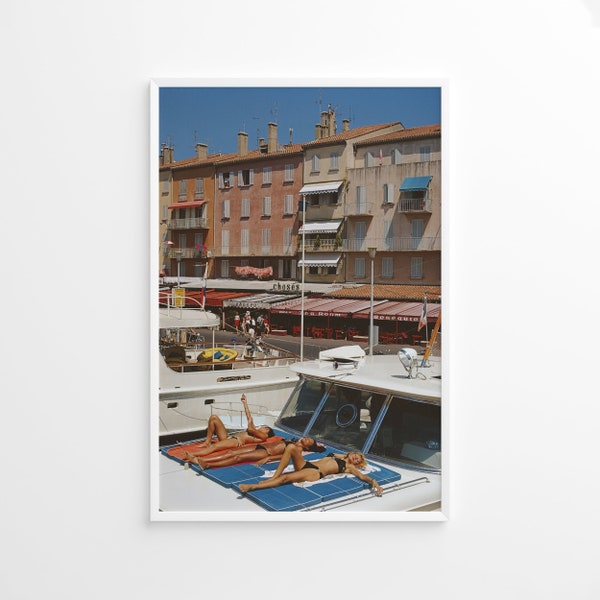 Slim Aarons Saint-Tropez Sunbathers Print Poster, Vintage Print, Photography Prints, High Society Photo Print, Museum Quality Photo Print
