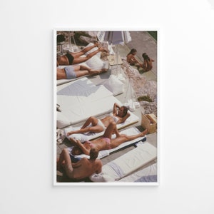 Slim Aarons Sunbathers At Eden Roc Print Poster, Vintage Print, Photography Prints, Old Money Poster, High Society Photo Print