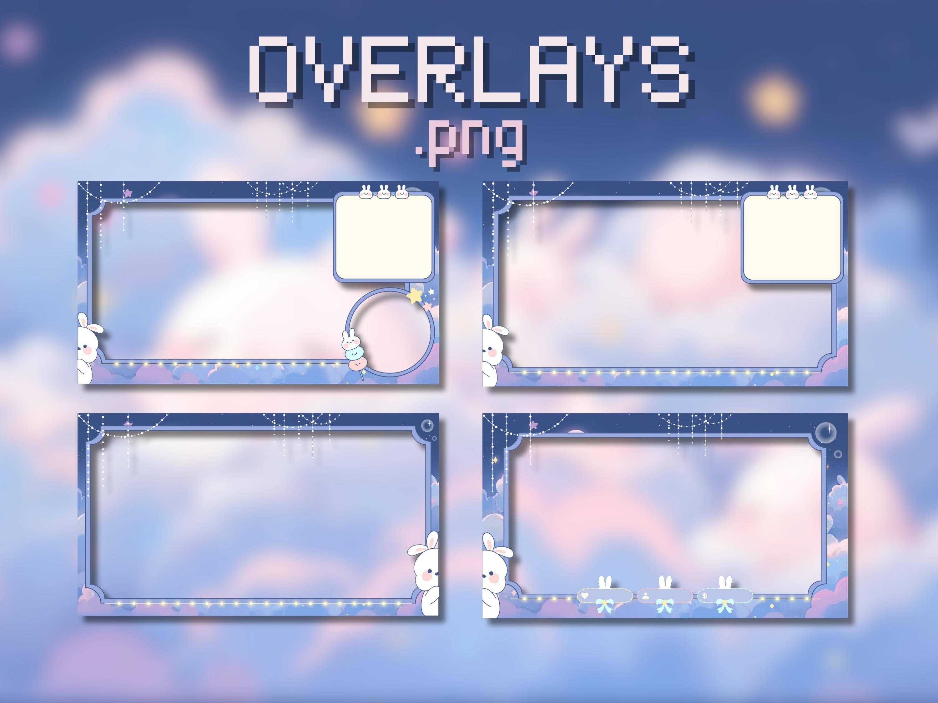 Cloudy Bunny / VTUBER Stream Overlay Package / Cute Twitch Overlay ...