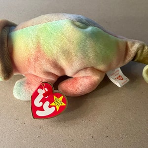 Rare NWT 1997 Rainbow the Chameleon with Errors & Stamp Beanie Baby
