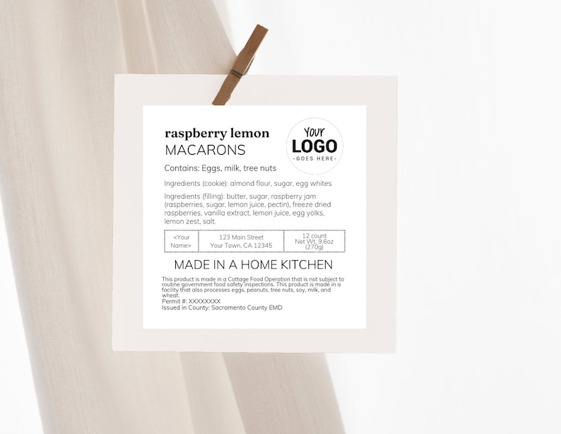 Home Baked Goods Label Client Name Label Template Canva Etsy