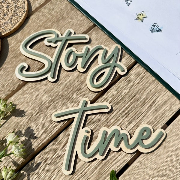 Story Time Wall Sign | Kids Playroom, Bedroom Scandi Natural Wall Decor