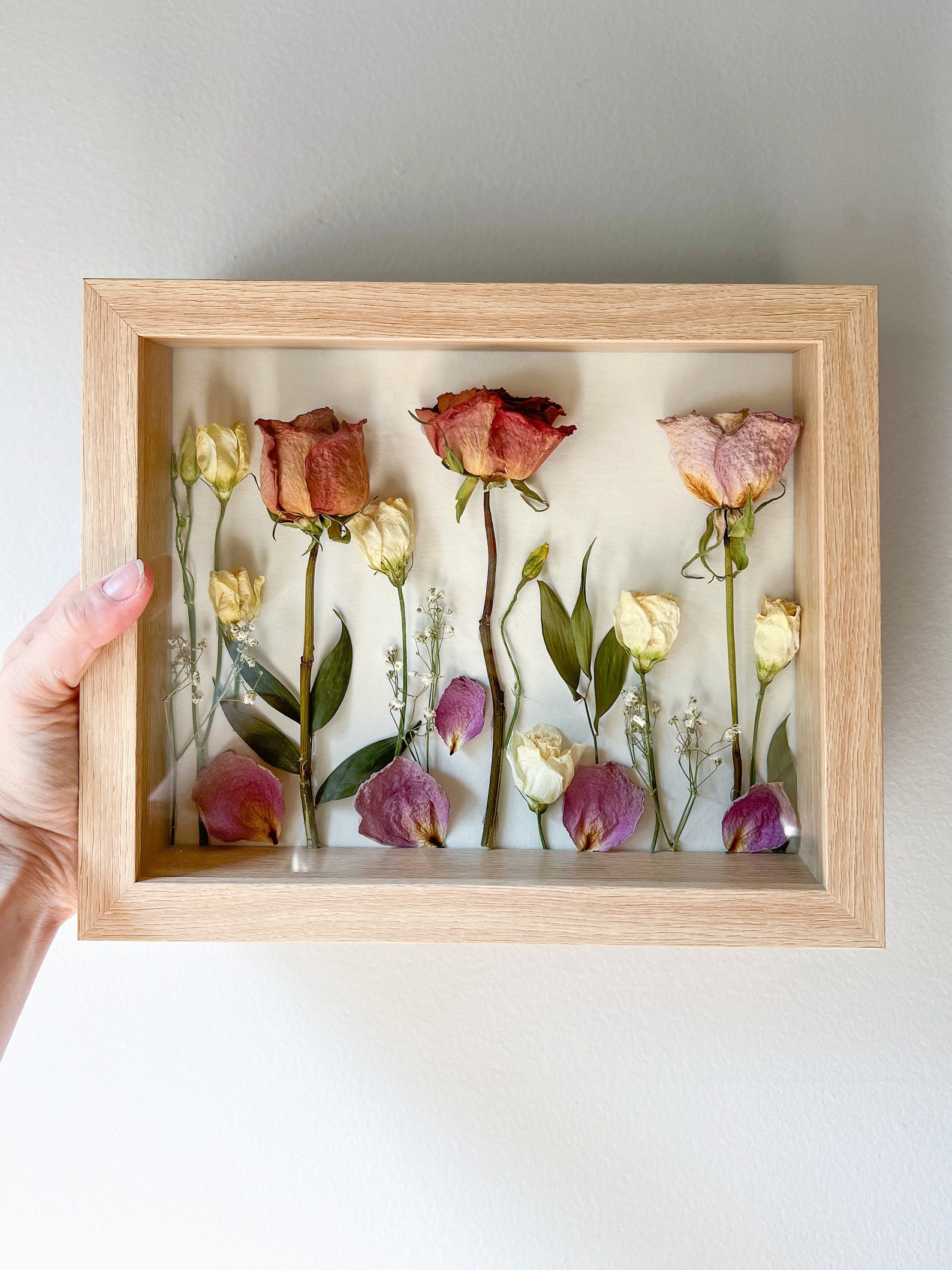 Custom Flower Shadow Box Preserved Bouquet Framed Dried Etsy