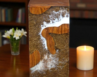 Handmade Rosewood Cremation Urn Box: Personalized Memorial Keepsake