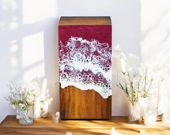 Urna funeraria in legno fatta a mano: scatola commemorativa personalizzata per ceneri di adulti