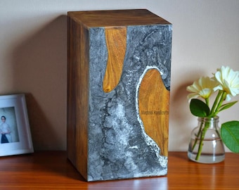 Personalized Wooden Cremation Urn for Human Ashes – Custom Engraved Memorial Box – Handmade Funeral Urn – Keepsake Ashes Box – Pet Human Urn