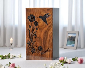 Mango Wood Tree of Life Cremation Urn: Adult Ashes Box