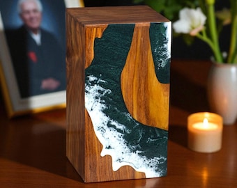 Handmade Rosewood Cremation Urn Box: Personalized Memorial Keepsake
