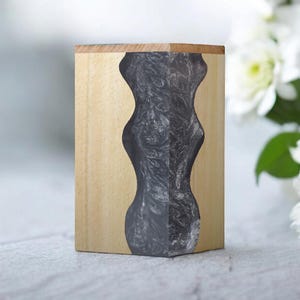 Wooden urn for cremation Adult best urn for human Ashes-Rosewood and black resin design urn box-Wooden urn Burial urn for Funeral wood box