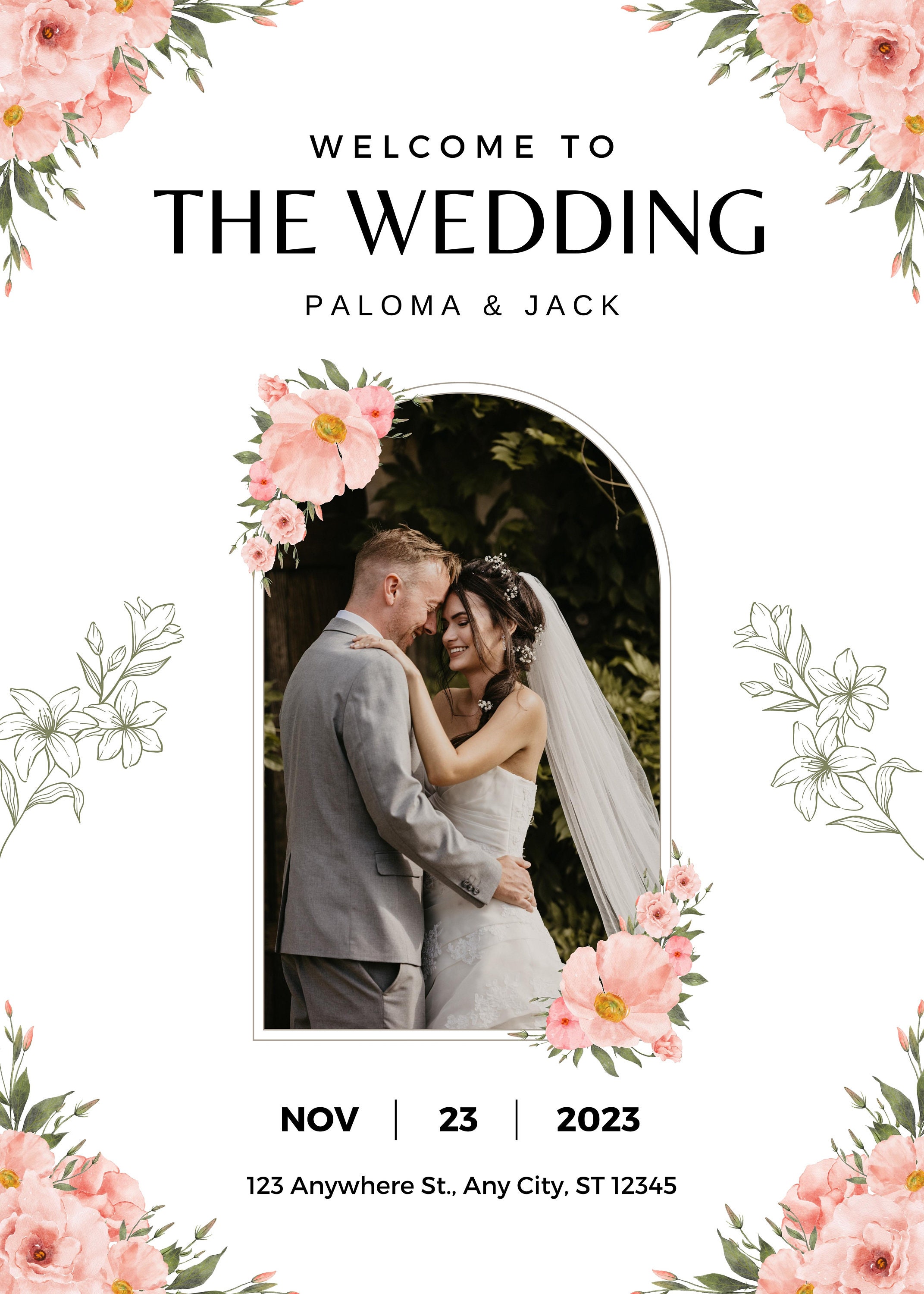 Printable Wedding Save the Date Template With French Roses, Editable ...