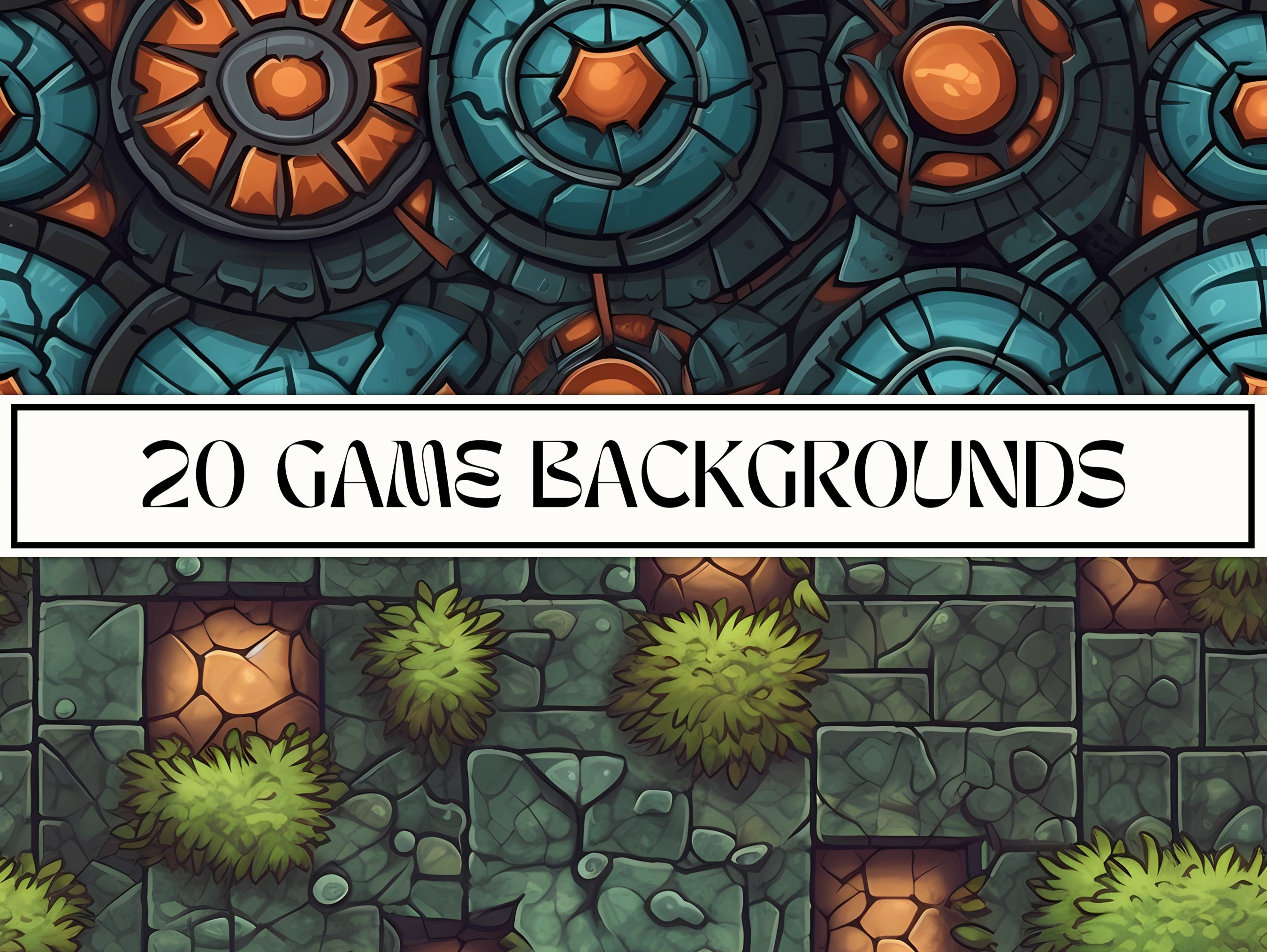 Game Background Digital Paper Set, Seamless Pattern, Nature Patterns ...
