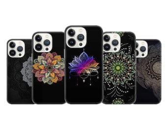 Coque Mandala Bohême pour iPhone 14 Pro, 13, 12, 11, XR, 8+,7 et Samsung S23, S22, A53, A51, Huawei P20, P30 Lite