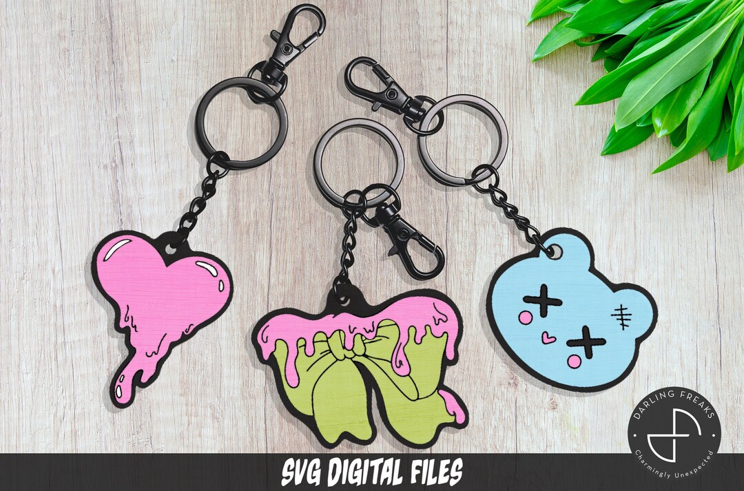 Pastel Goth Keychains Laser Cut SVG/PNG/PDF Etsy