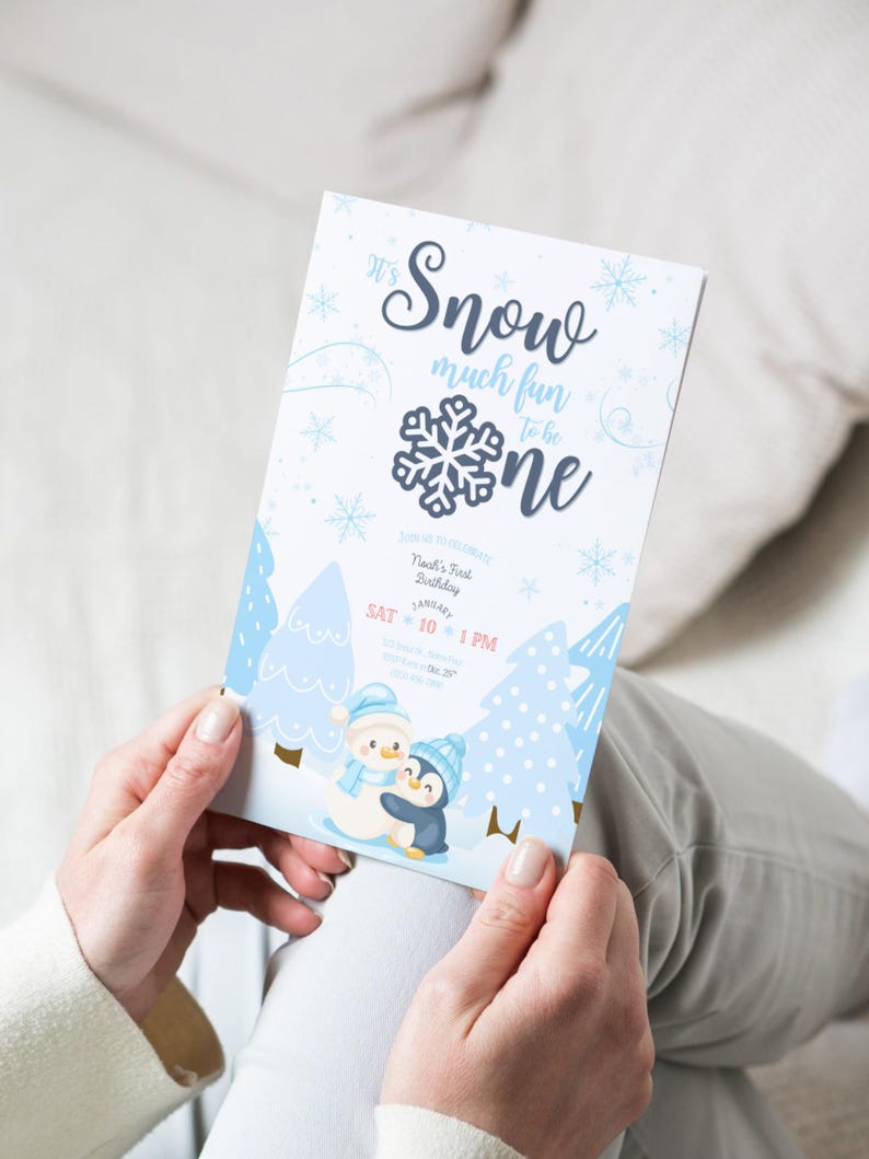 Snow Much Fun to Be One Invitation | Winter First Birthday | Snowflake ...