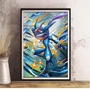 Colorful Greninja Printable Wall Art - Instant Download - Room Decor - Digital Poster