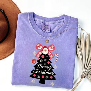 T-shirt print vrolijk kerstfeest, retro kerstman png, ho-ho-ho, kerst-png, coquette-kerstman, schattig kerstontwerp