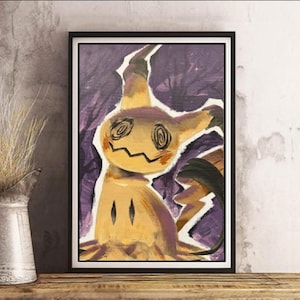 Colorful Mimikyu Printable Wall Art - Instant Download - Kids Room Decor - Digital Poster